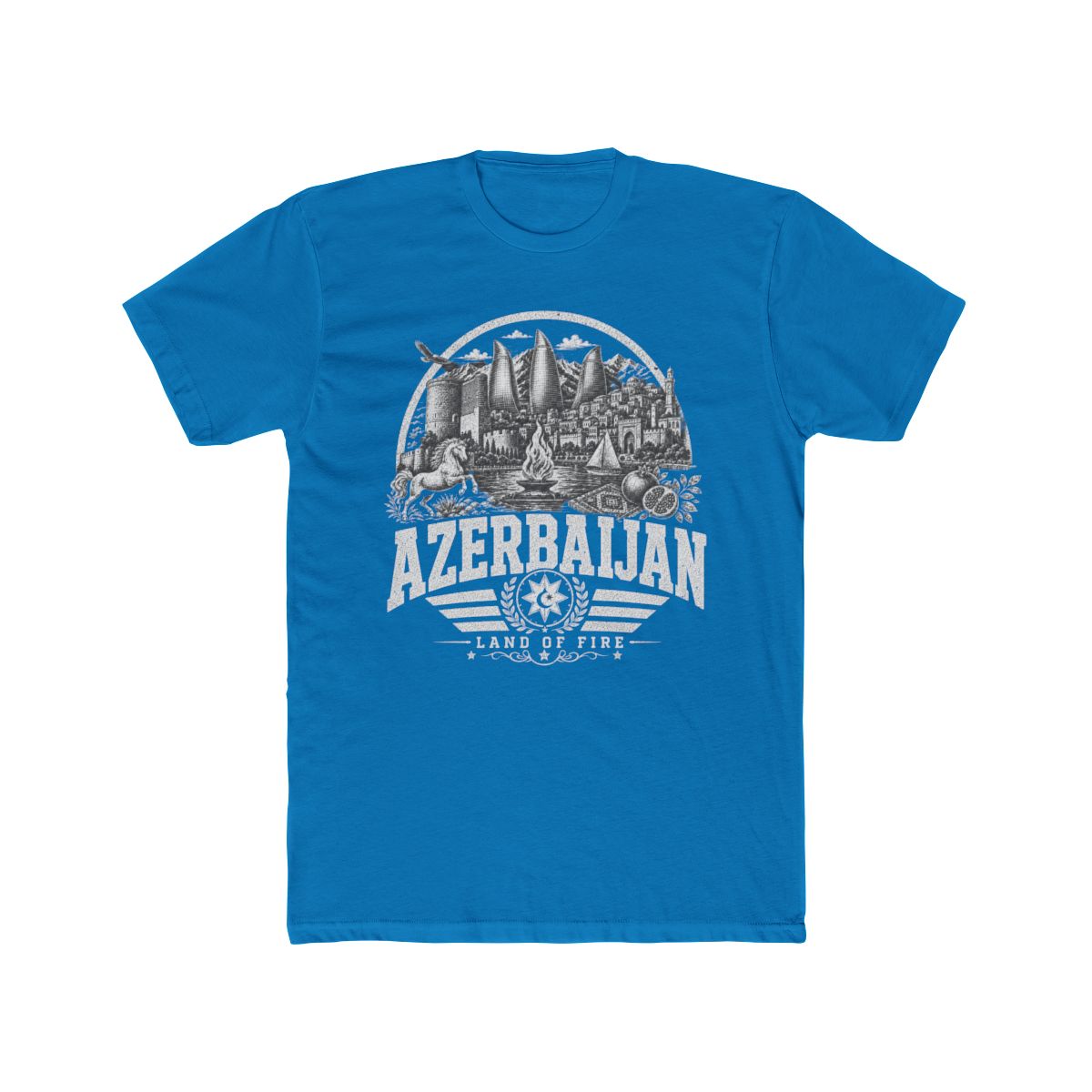 Azerbaijan vintage landmarks men's tee — iconic landmark design | Nameshi Destinations (view 9)