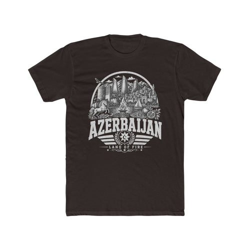 Azerbaijan vintage landmarks men's tee — iconic landmark design | Nameshi Destinations (view 1)