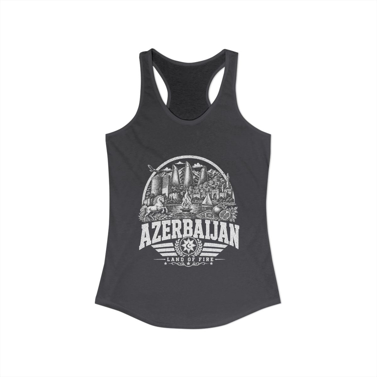 Azerbaijan Women's Tank Top — Solid Dark Gray (front)