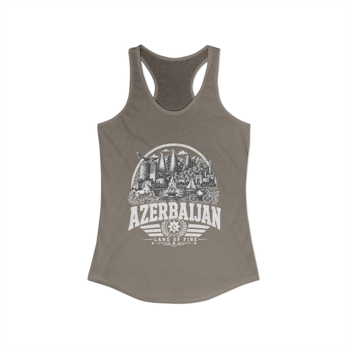 Azerbaijan Women's Tank Top — Solid Warm Gray (front)