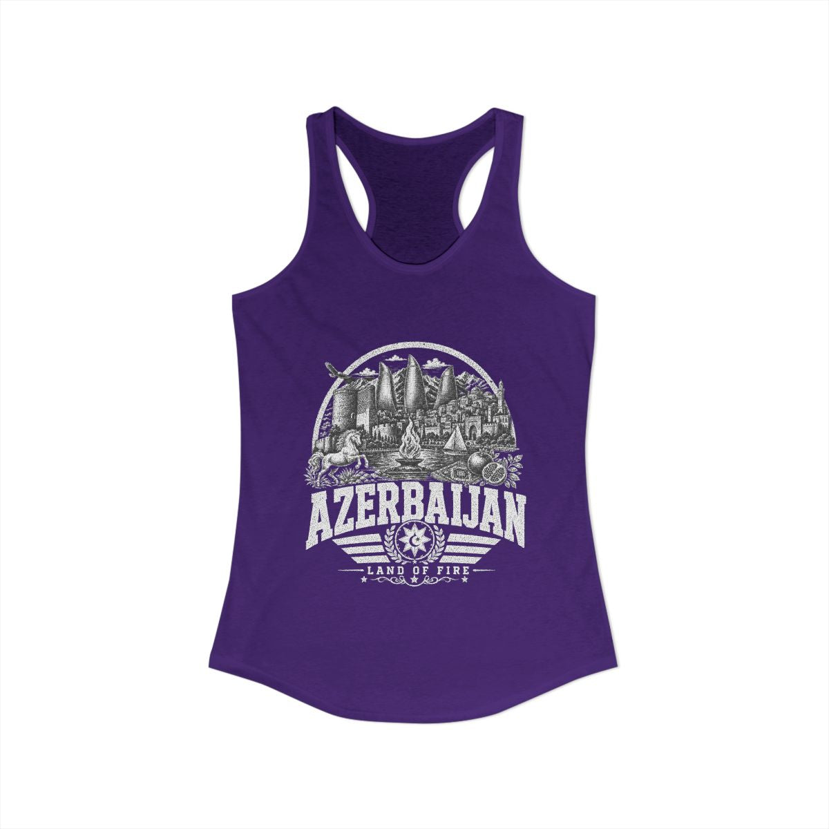 Azerbaijan Women's Tank Top — Solid Purple Rush (front)