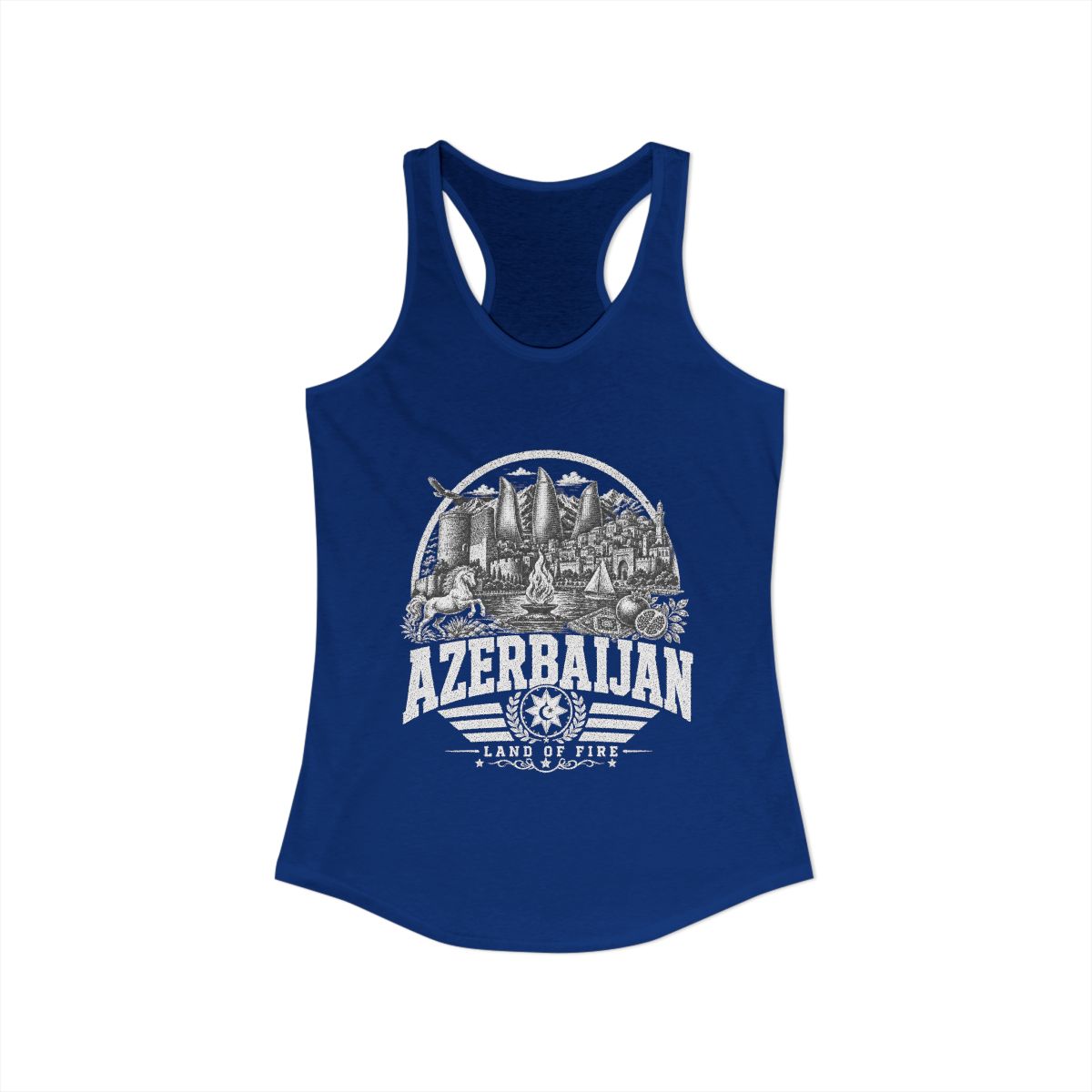 Azerbaijan Women's Tank Top — Solid Royal (front)