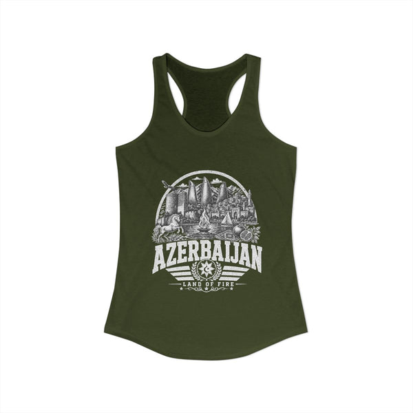 Camiseta sin mangas para mujer "Azerbaiyán Tierra de Fuego"