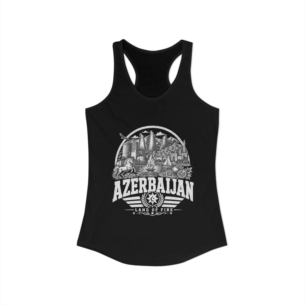 Azerbaijan Women's Tank Top — Solid Black (front)