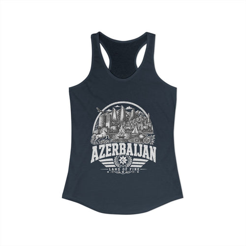 Azerbaijan Women's Tank Top — Solid Indigo (front)