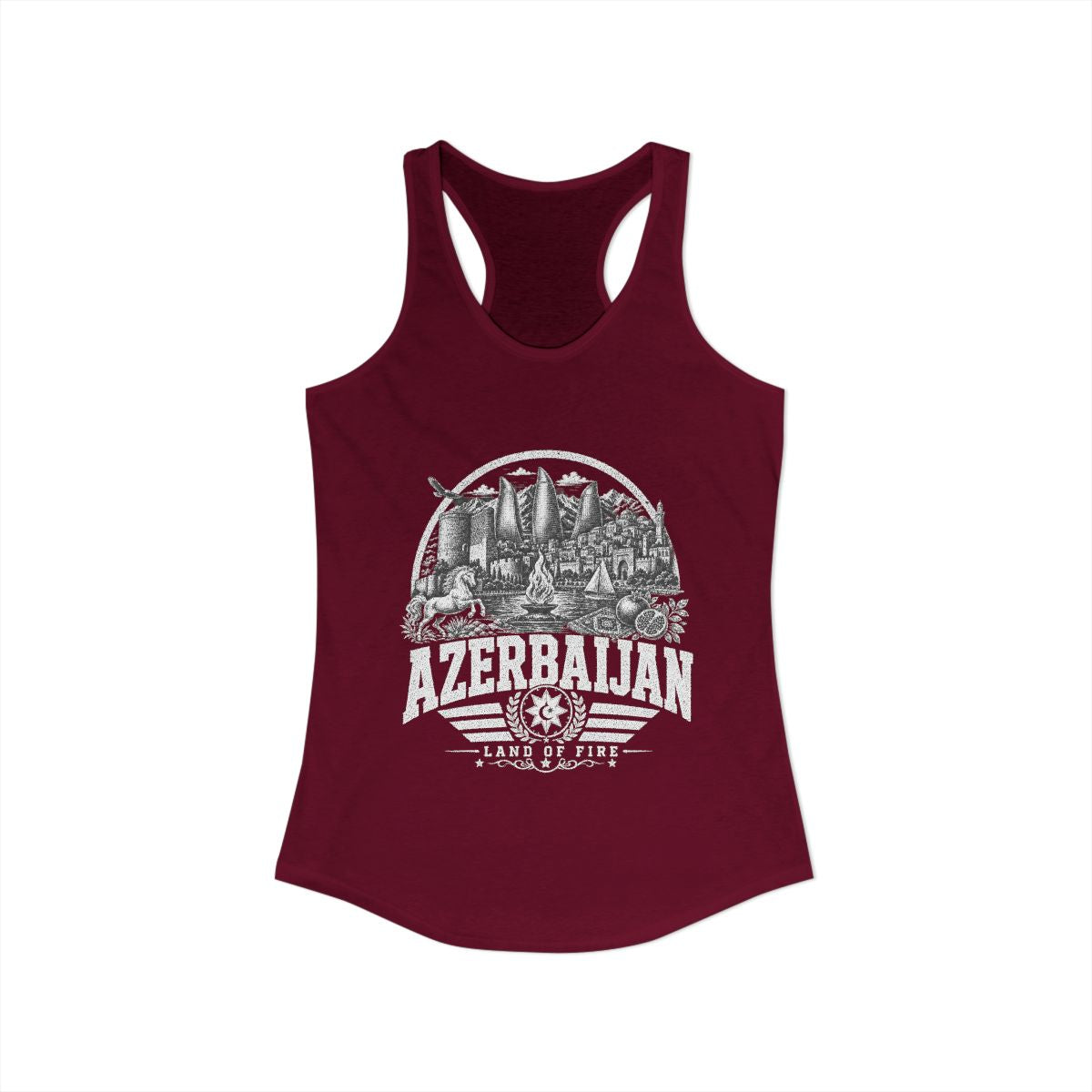 Azerbaijan Women's Tank Top — Solid Cardinal Red (front)