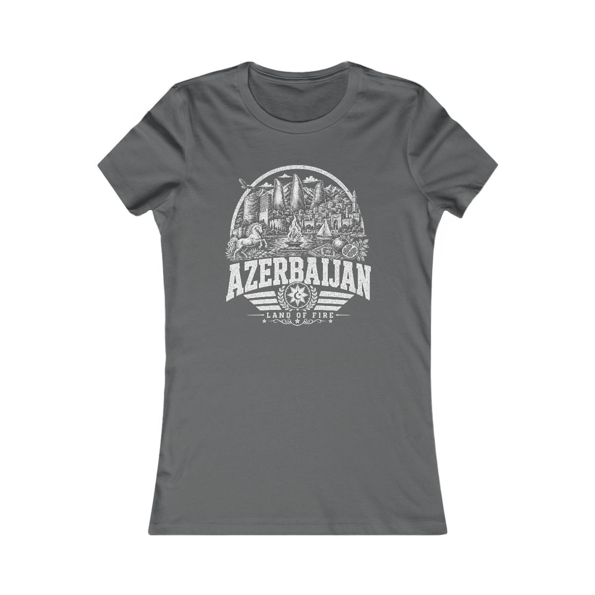 Azerbaijan vintage landmarks women's tee — iconic landmark design | Nameshi Destinations (view 10)