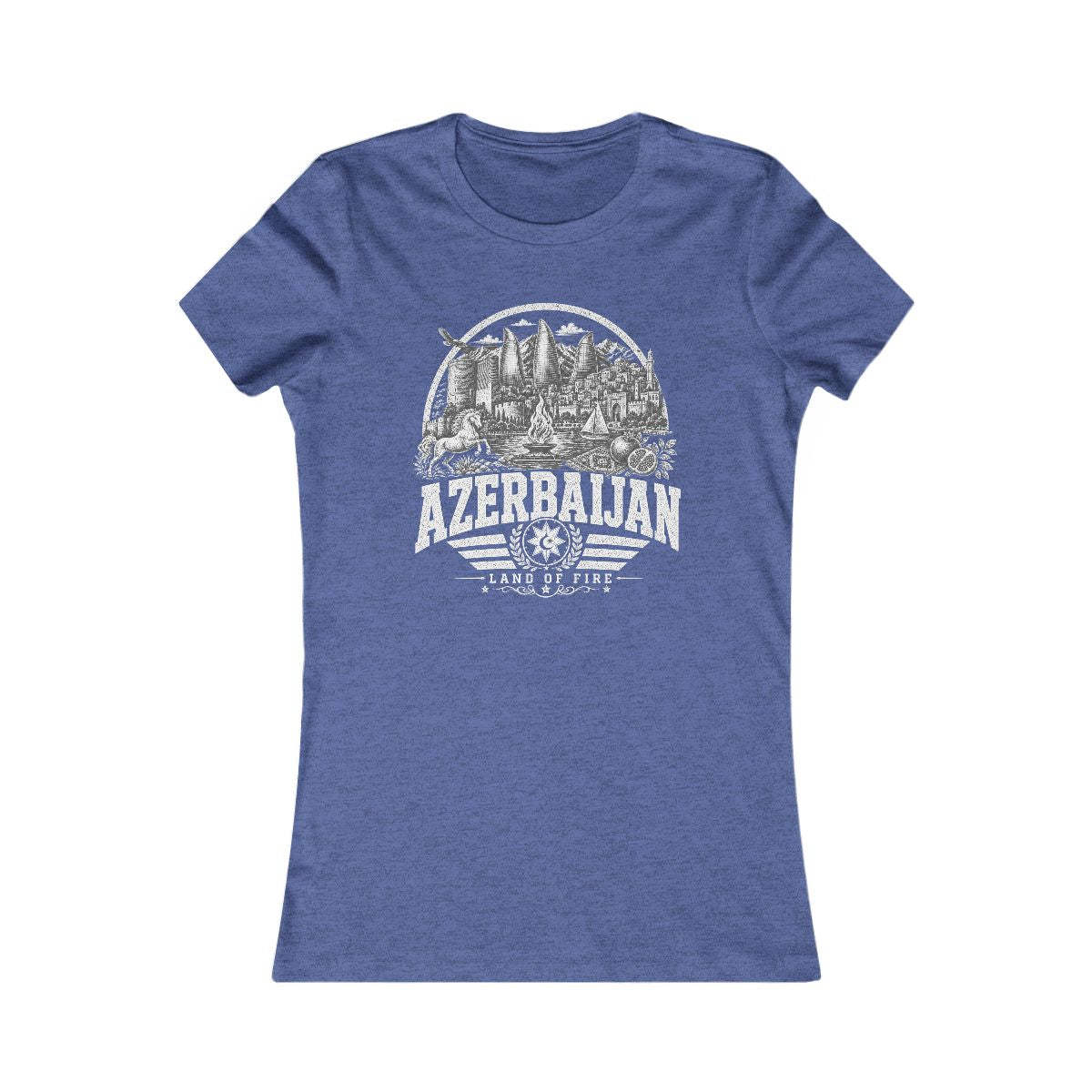 Azerbaijan vintage landmarks women's tee — iconic landmark design | Nameshi Destinations (view 12)
