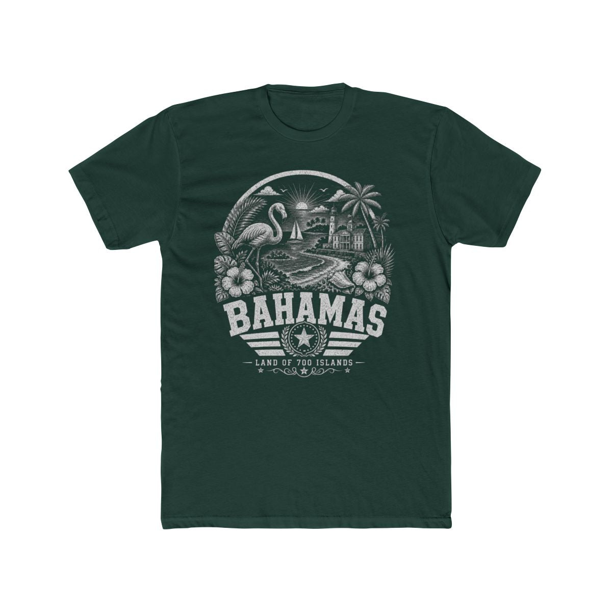 Bahamas Men's Tee — Solid Forest Green