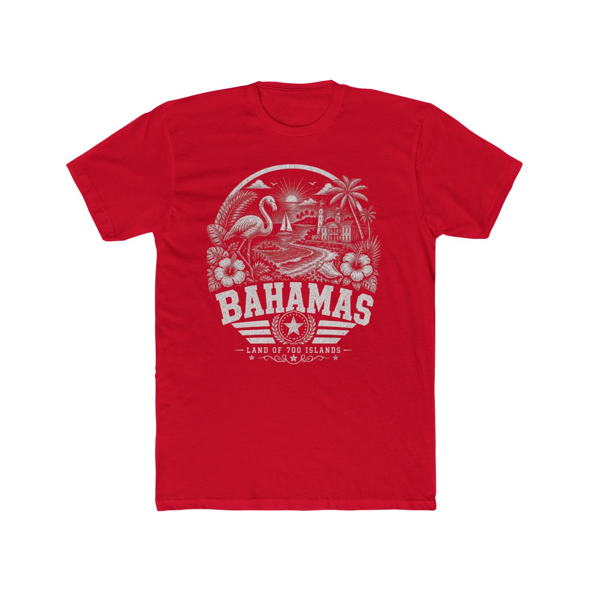 Bahamas Men's Tee — Solid Red