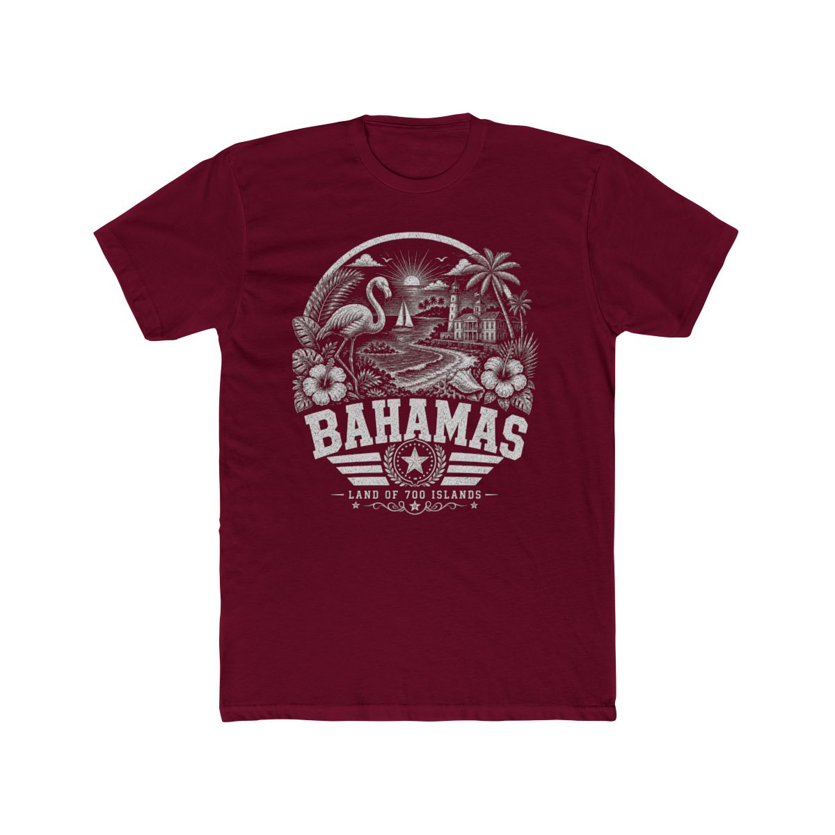 Bahamas Men's Tee — Solid Cardinal Red