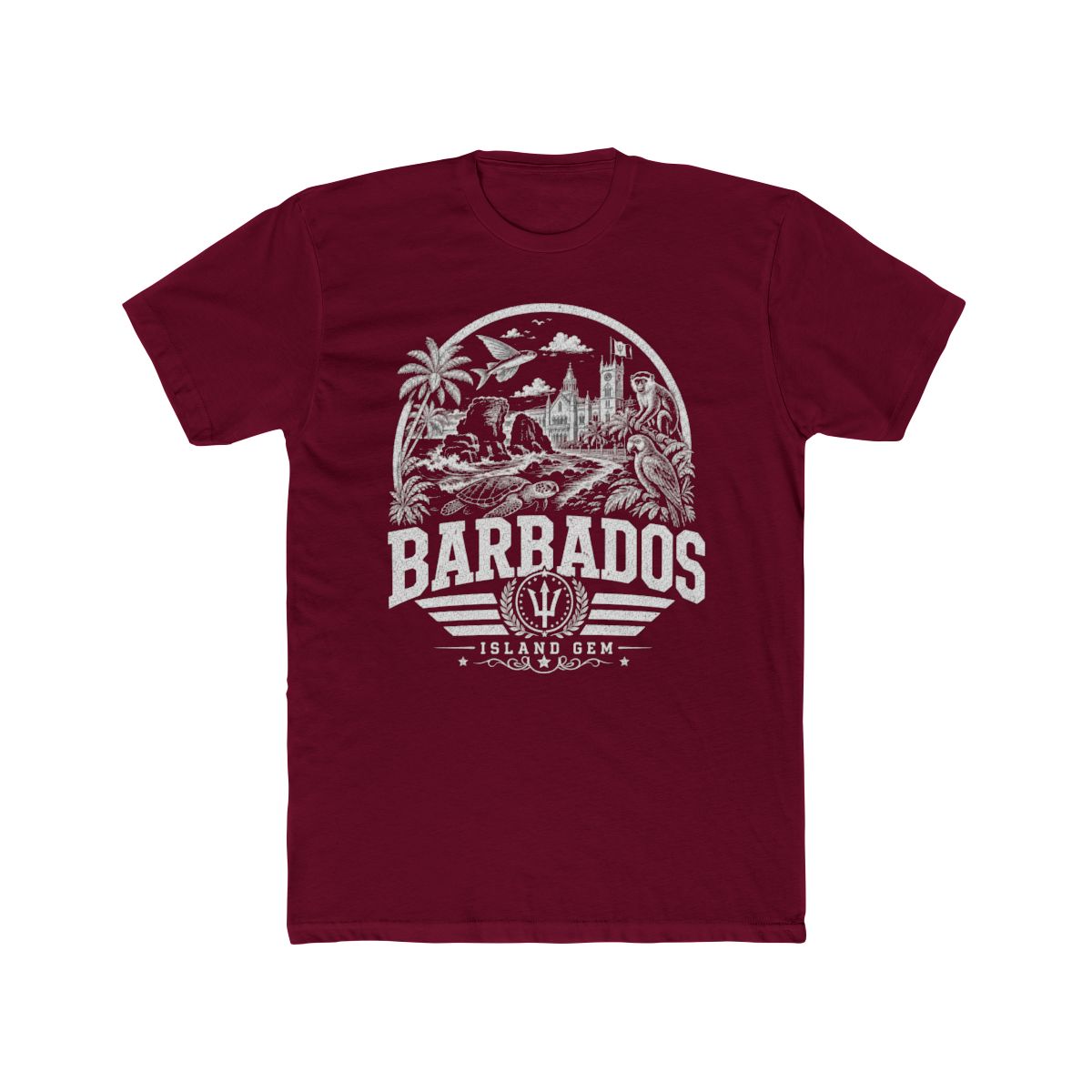 Barbados Men's Tee — Solid Cardinal Red