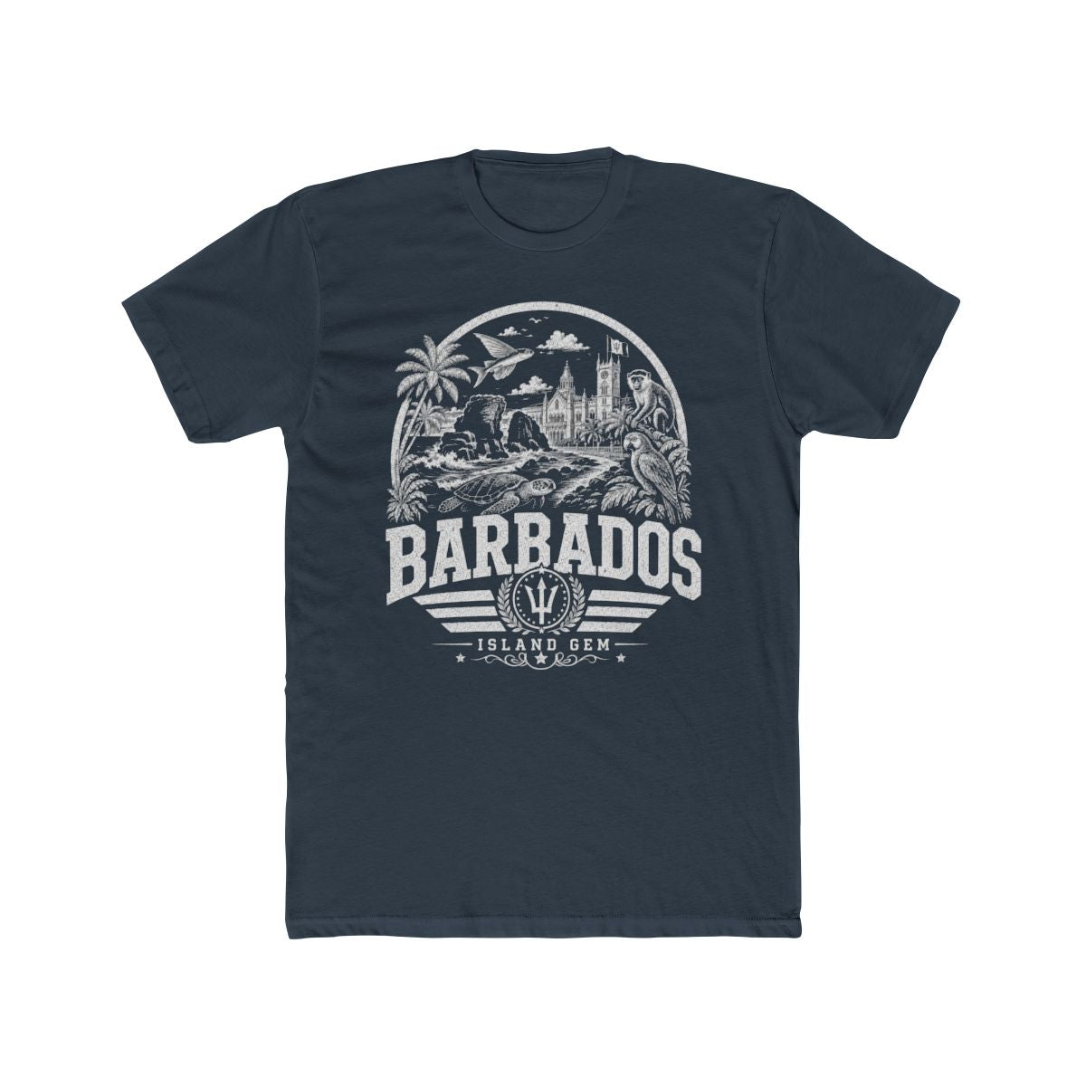 Barbados Men's Tee — Solid Indigo