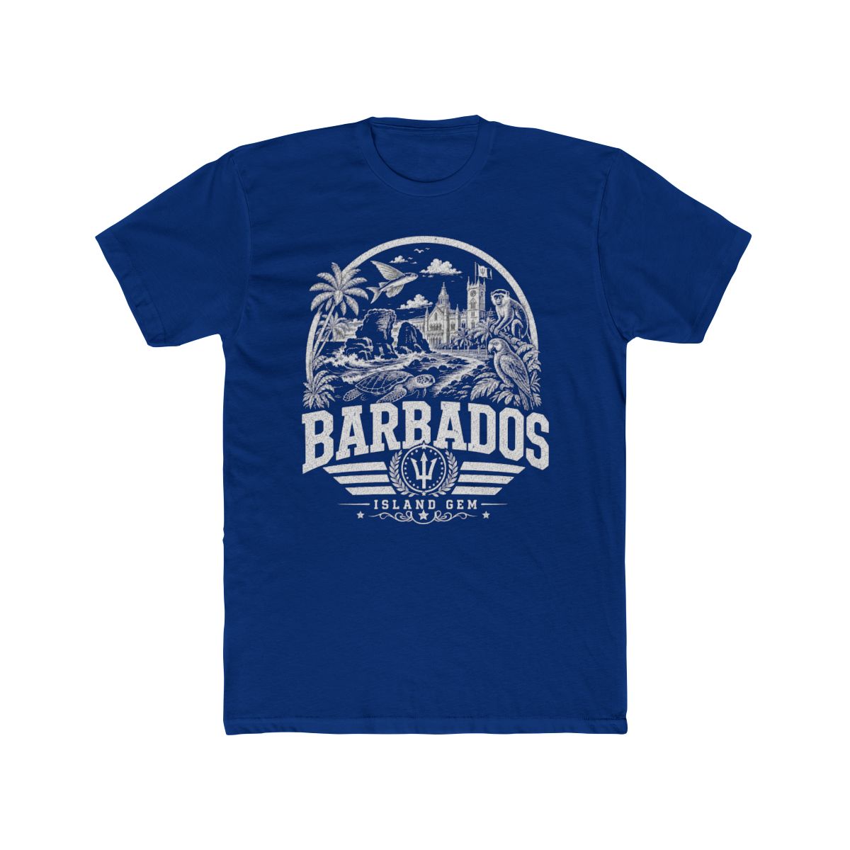 Barbados Men's Tee — Solid Royal