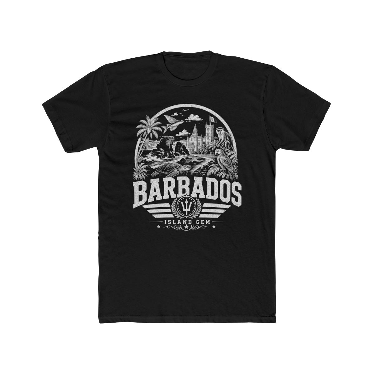 Barbados Men's Tee — Solid Black