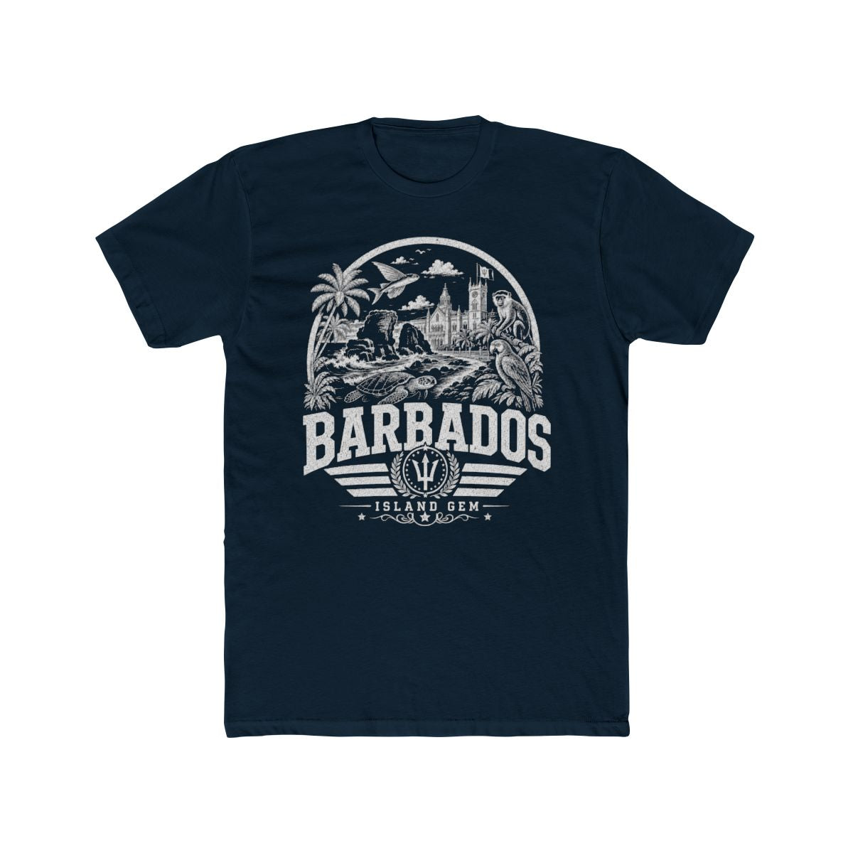 Barbados Men's Tee — Solid Midnight Navy