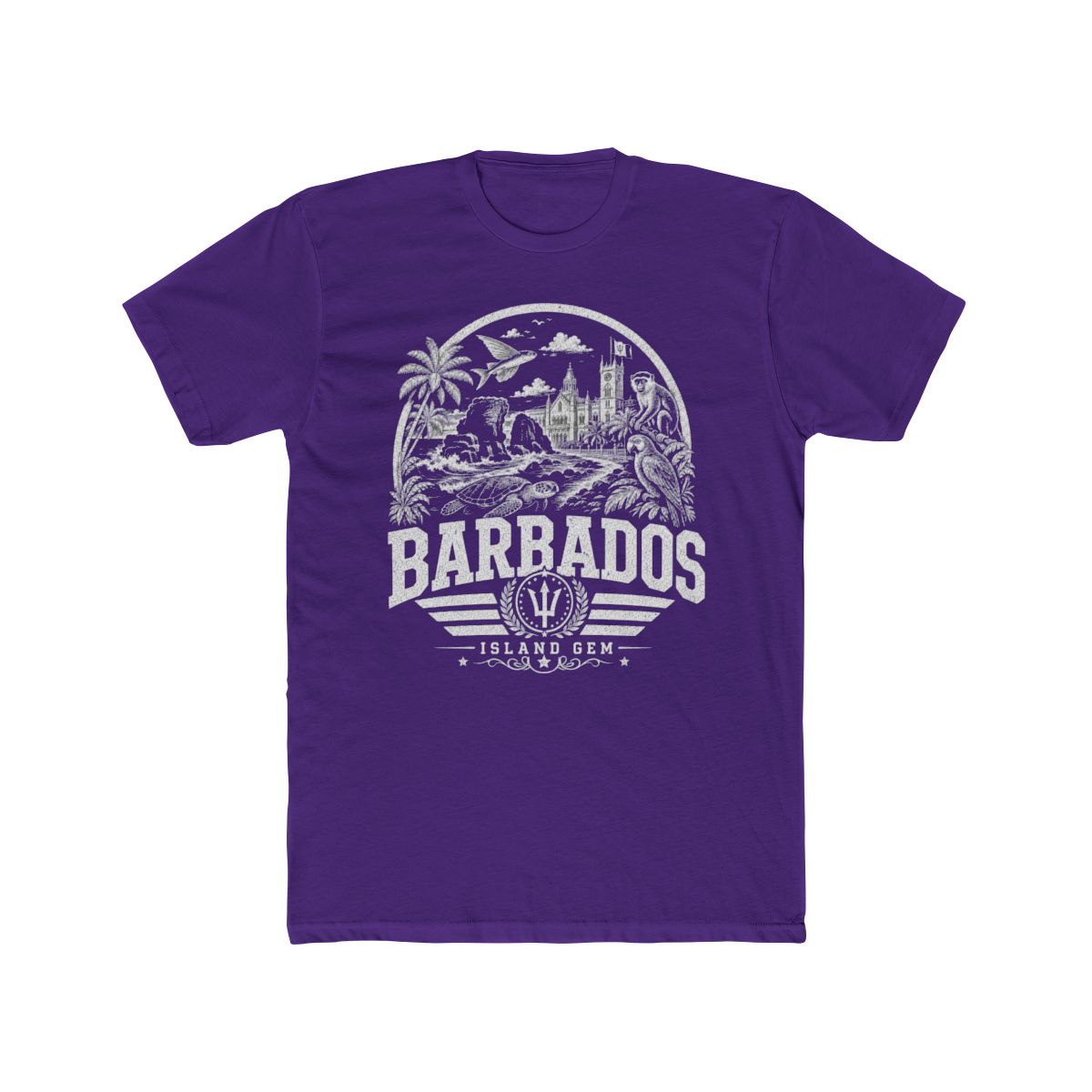 Barbados Men's Tee — Solid Purple Rush