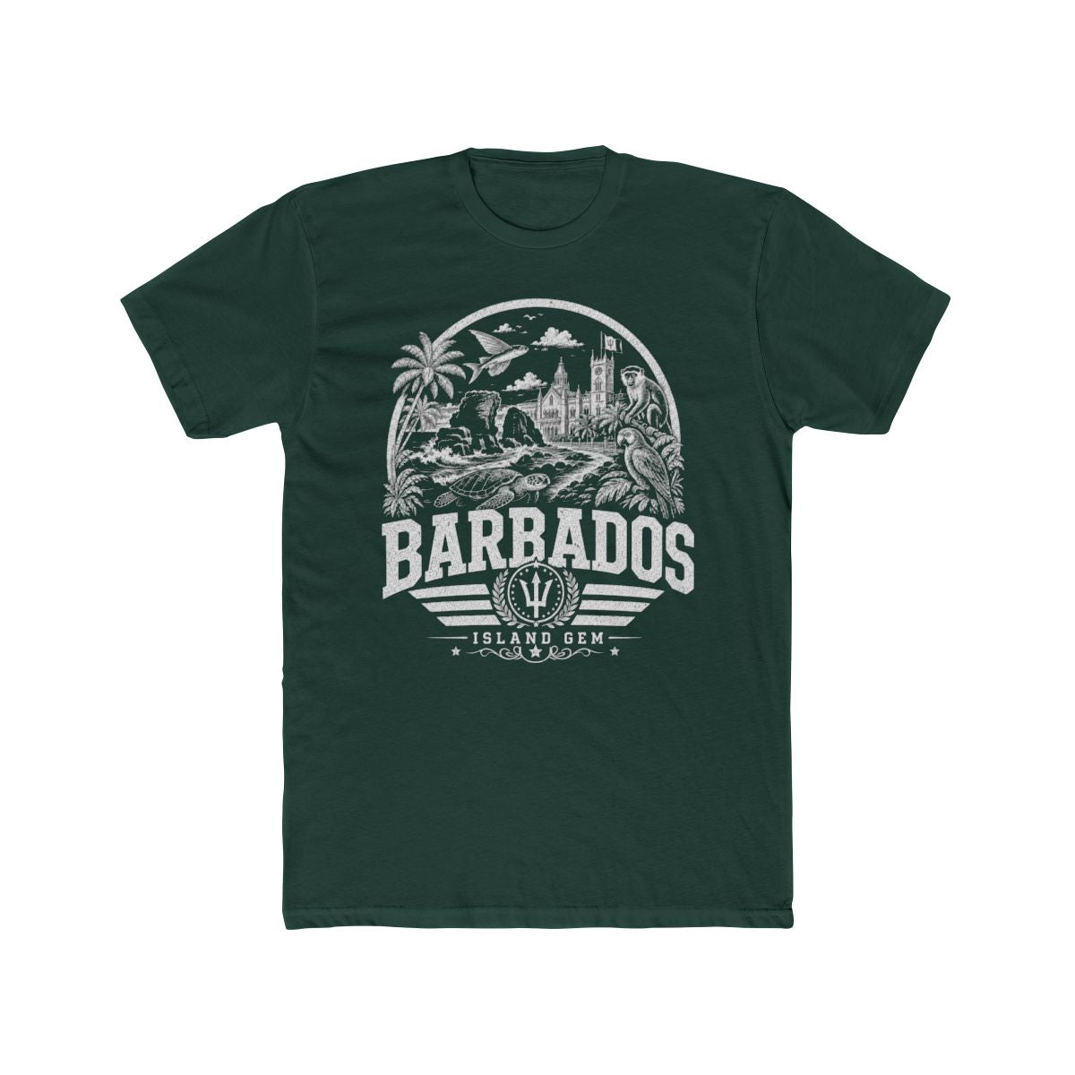 Barbados Men's Tee — Solid Forest Green