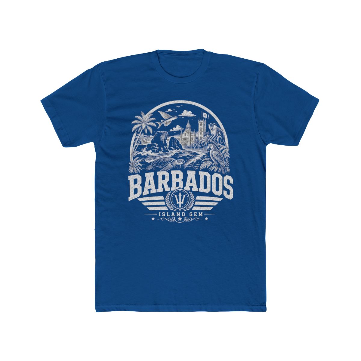Barbados Men's Tee — Solid Cool Blue