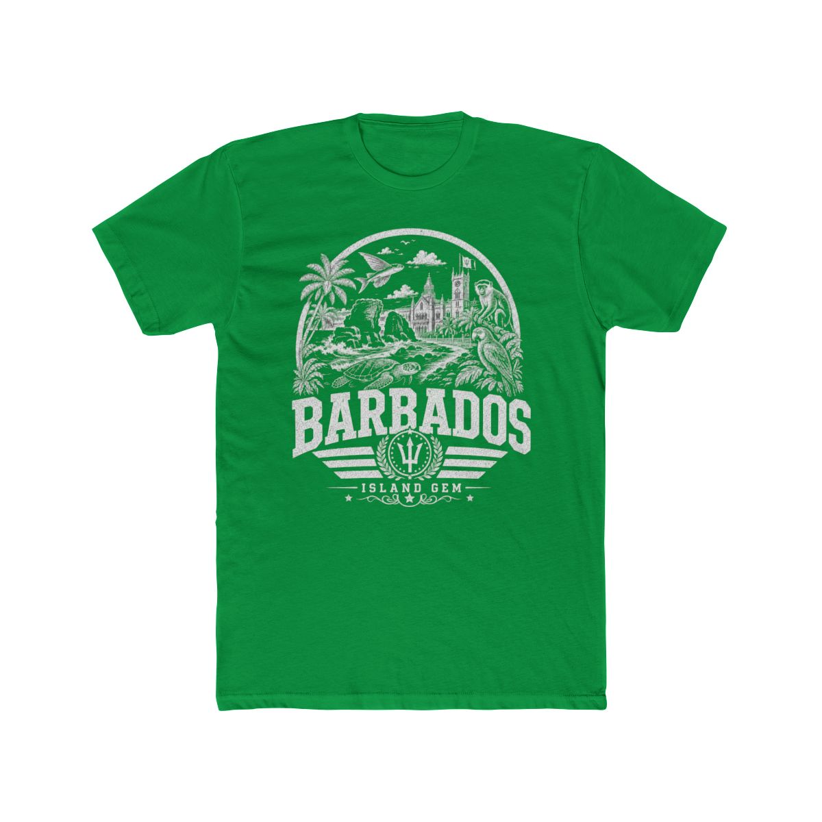 Barbados Men's Tee — Solid Kelly Green