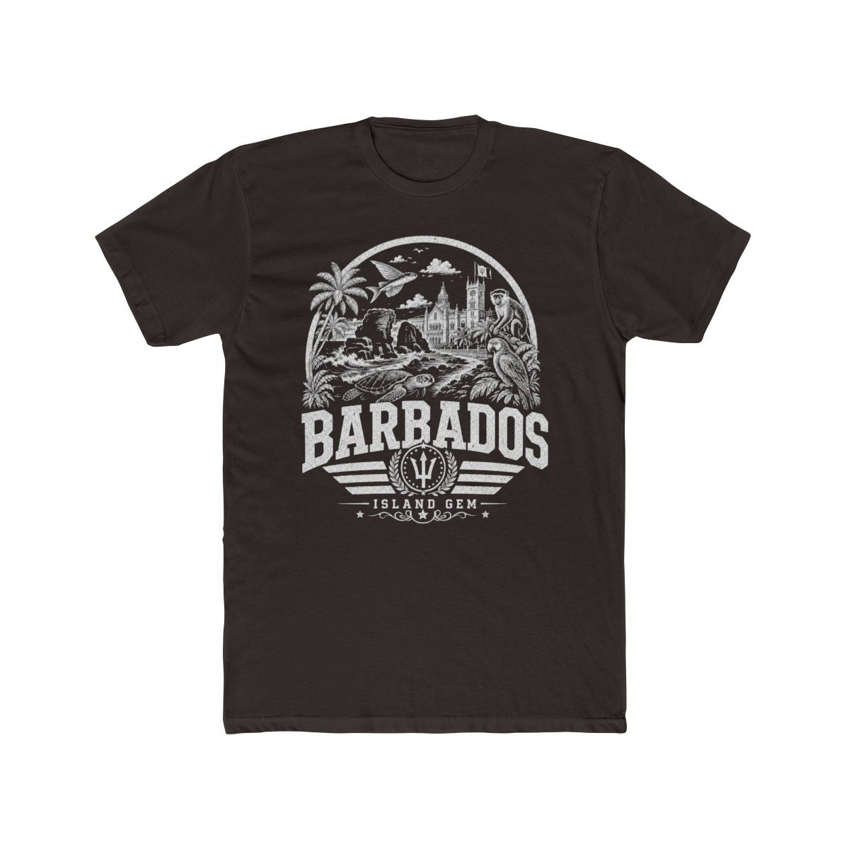 Barbados Men's Tee — Solid Dark Chocolate