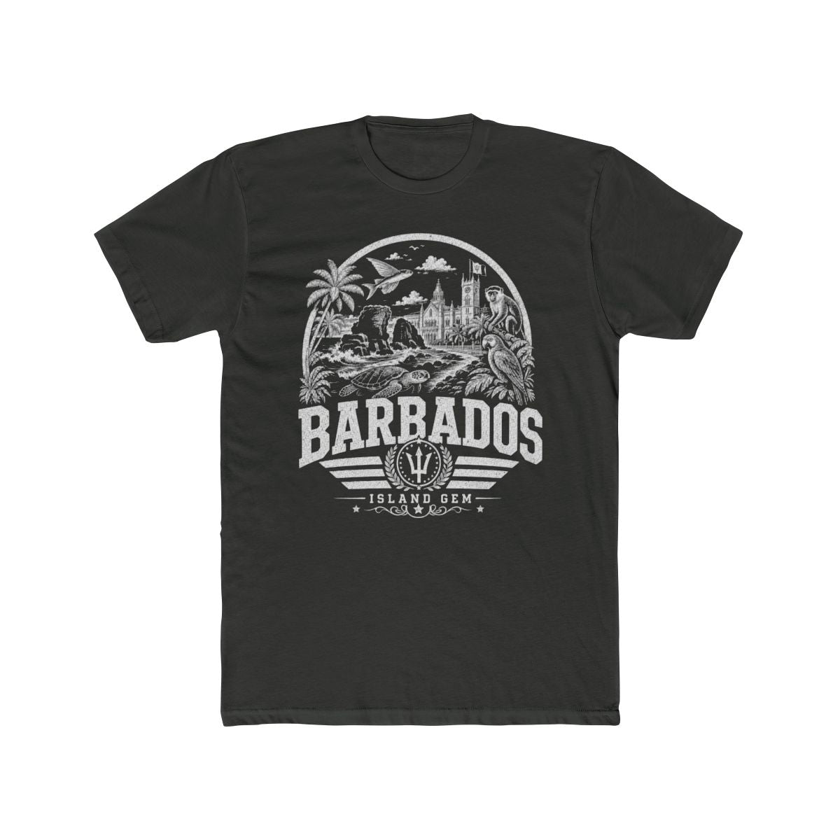 Barbados Men's Tee — Solid Heavy Metal
