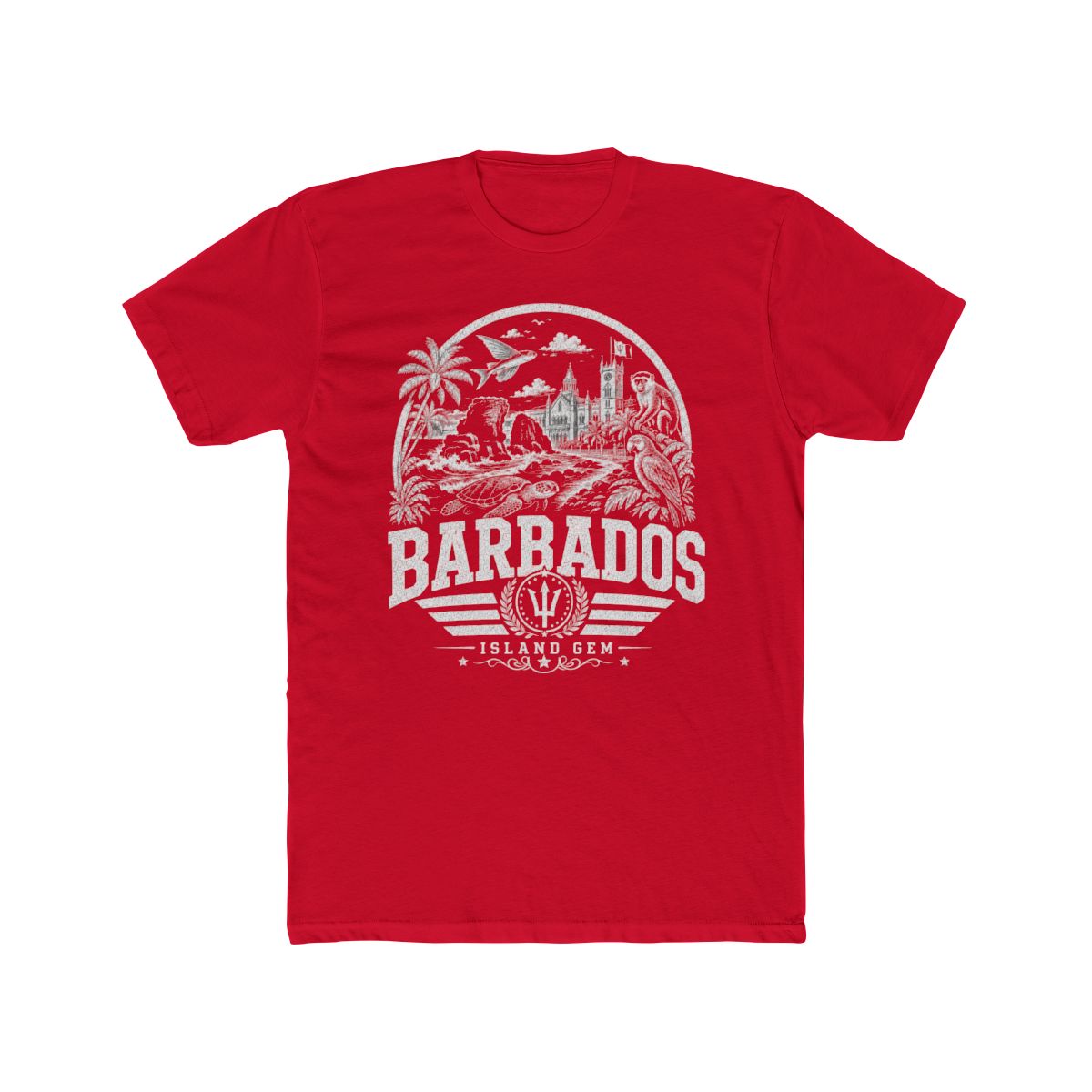 Barbados Men's Tee — Solid Red