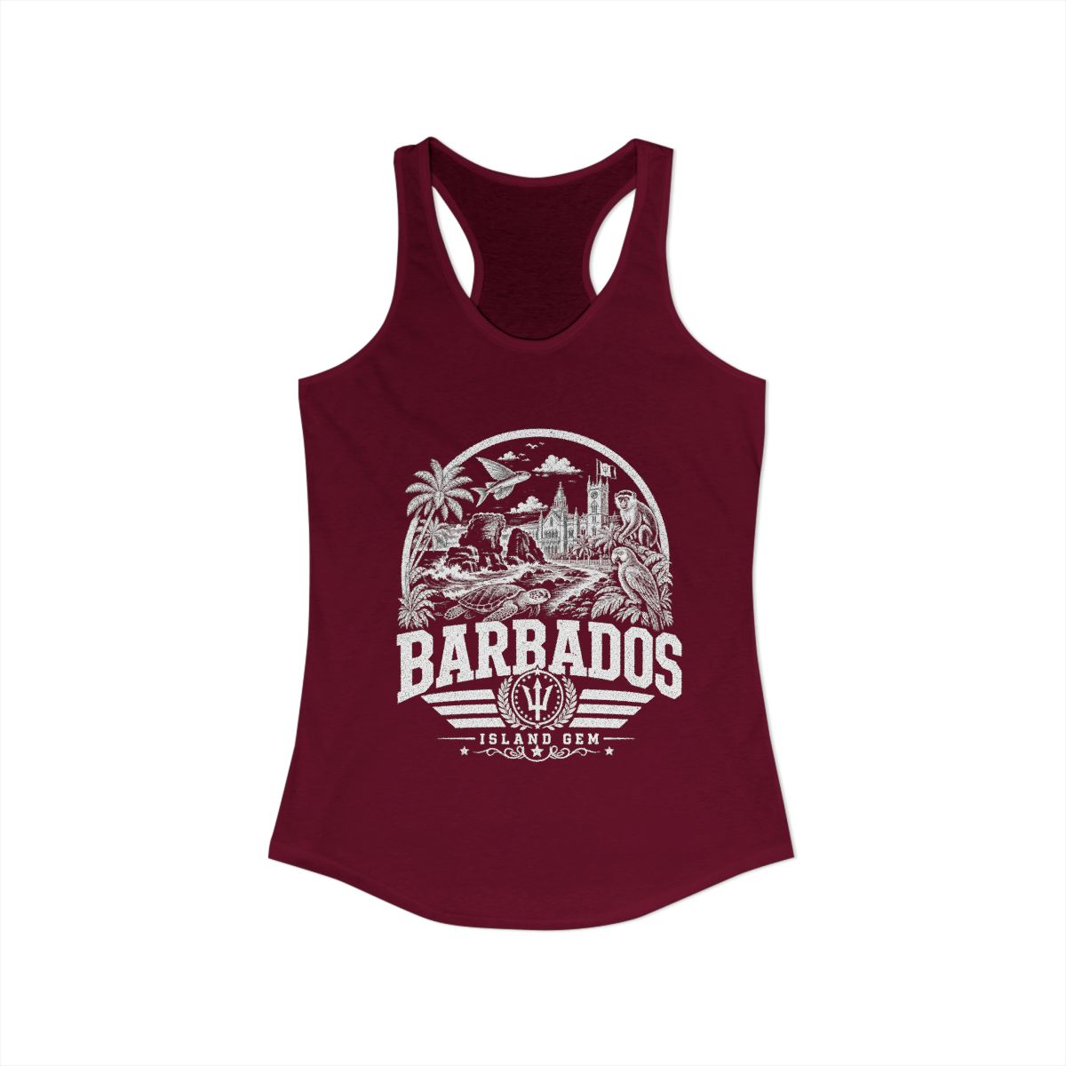 Barbados Women's Tank Top — Solid Cardinal Red (front)