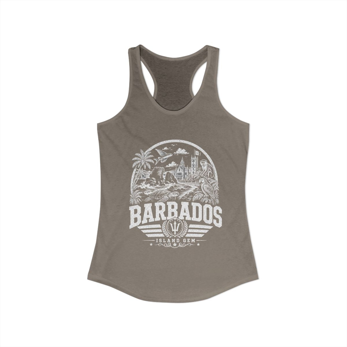 Barbados Women's Tank Top — Solid Warm Gray (front)