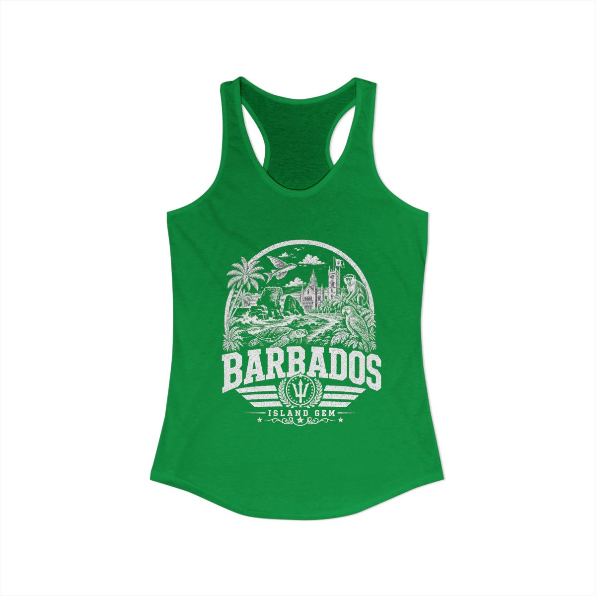 Barbados Women's Tank Top — Solid Kelly Green (front)