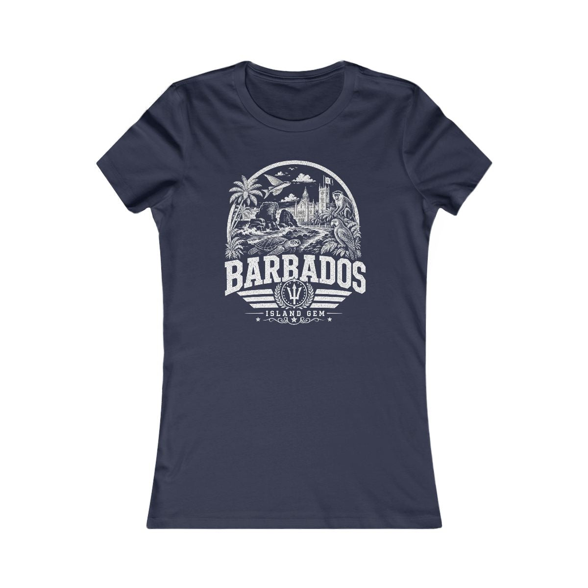 Barbados Women's Tee — Navy