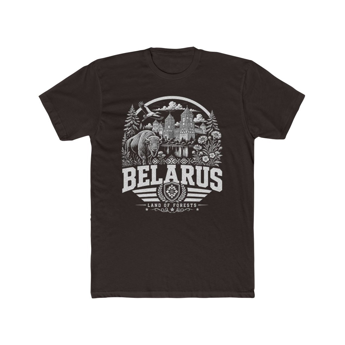 Belarus vintage landmarks men's tee — iconic landmark design | Nameshi Destinations (view 1)