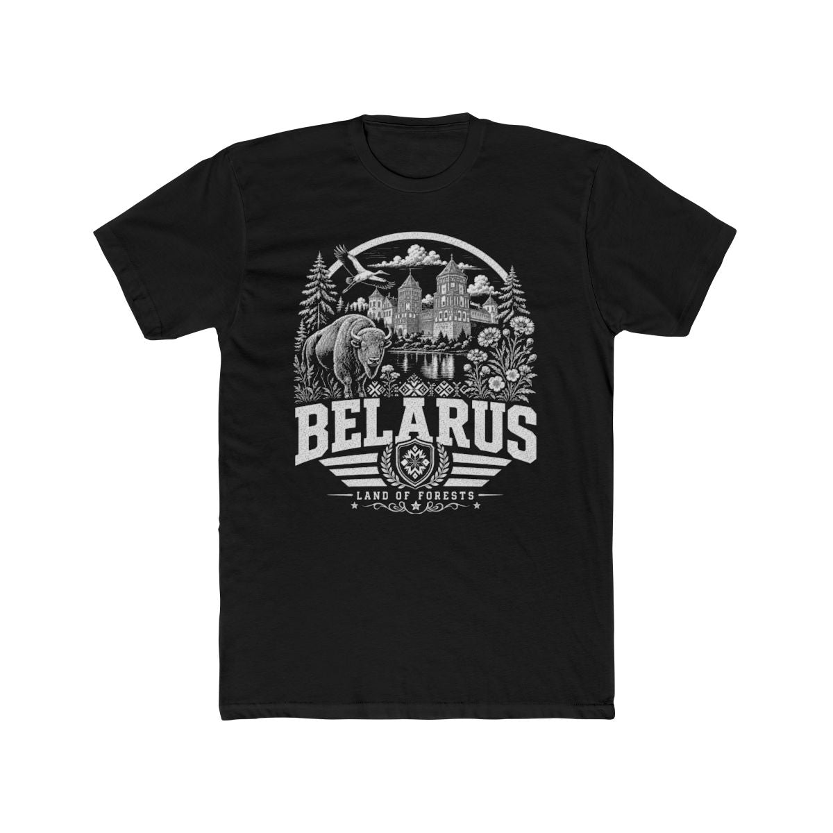 Belarus vintage landmarks men's tee — iconic landmark design | Nameshi Destinations (view 2)