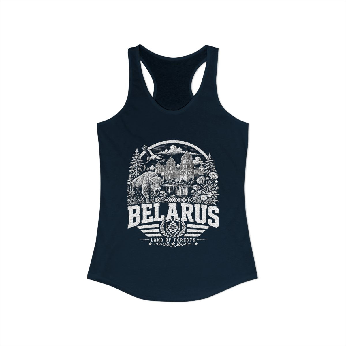 Belarus Women's Tank Top — Solid Midnight Navy (front)