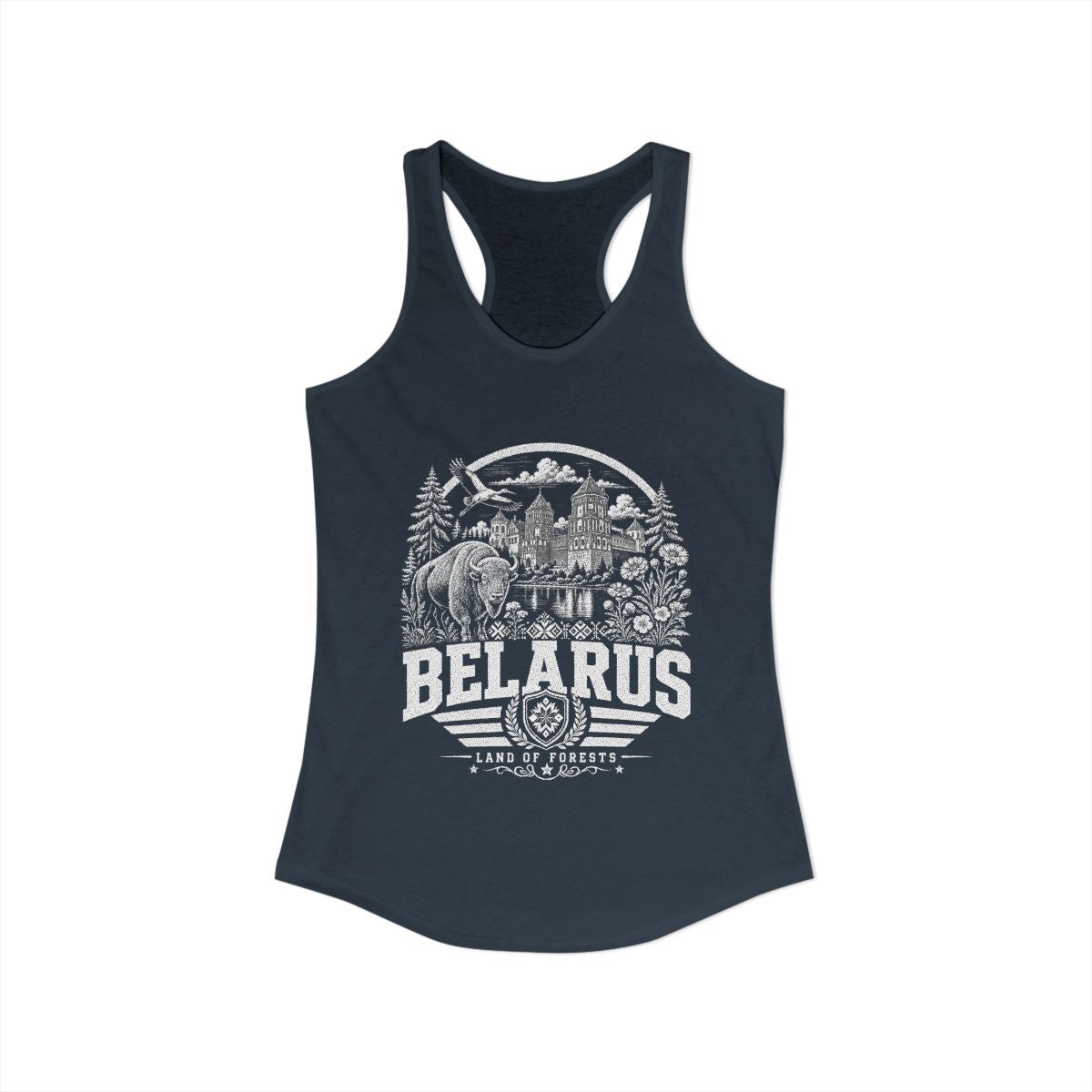 Belarus Women's Tank Top — Solid Indigo (front)