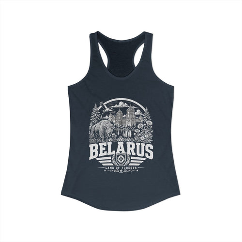 Belarus Women's Tank Top — Solid Indigo (front)