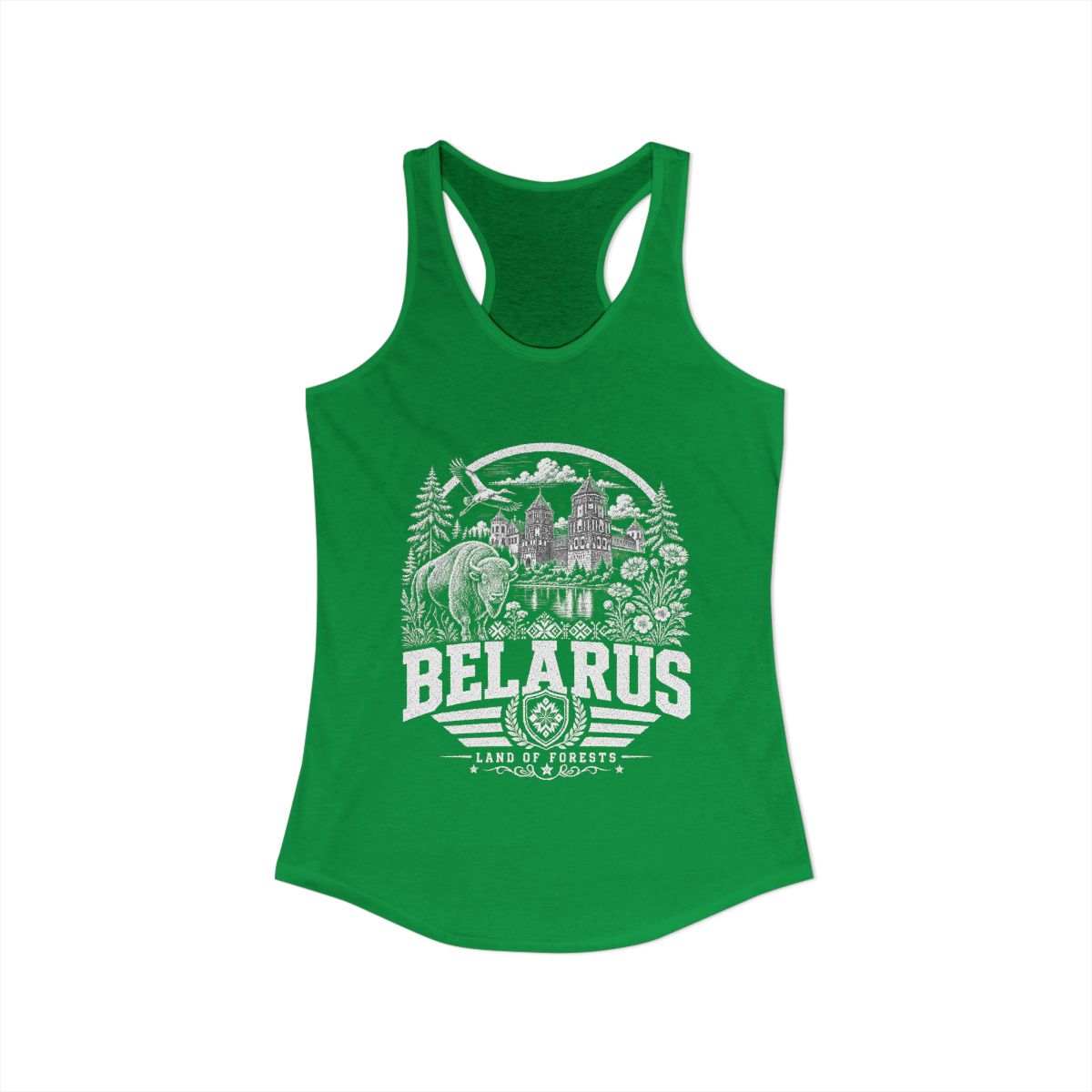 Belarus Women's Tank Top — Solid Kelly Green (front)