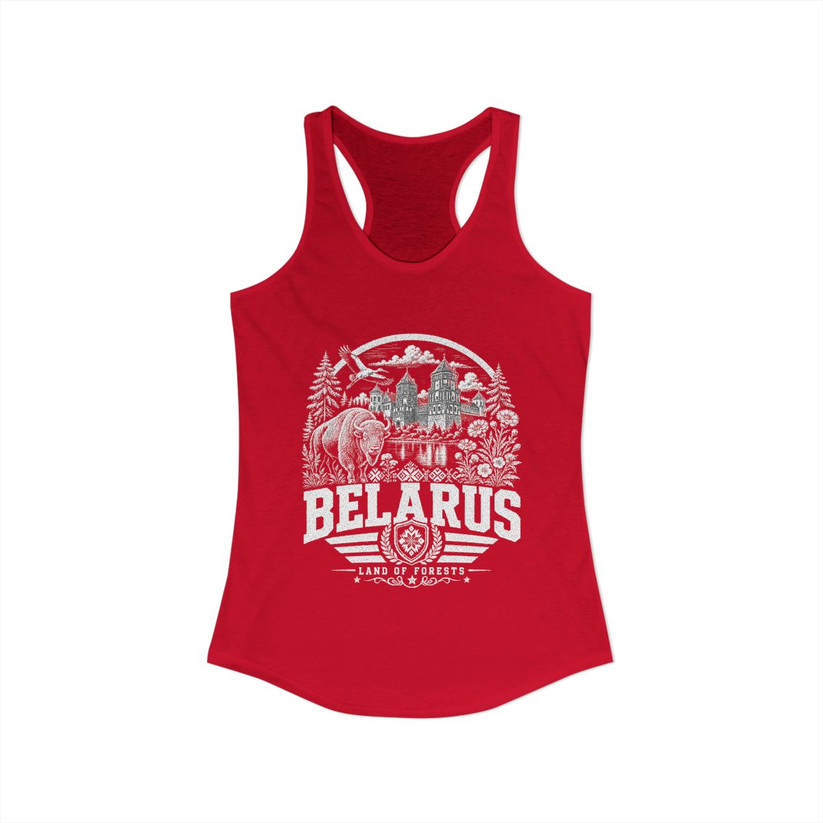 Belarus Women's Tank Top — Solid Red (front)