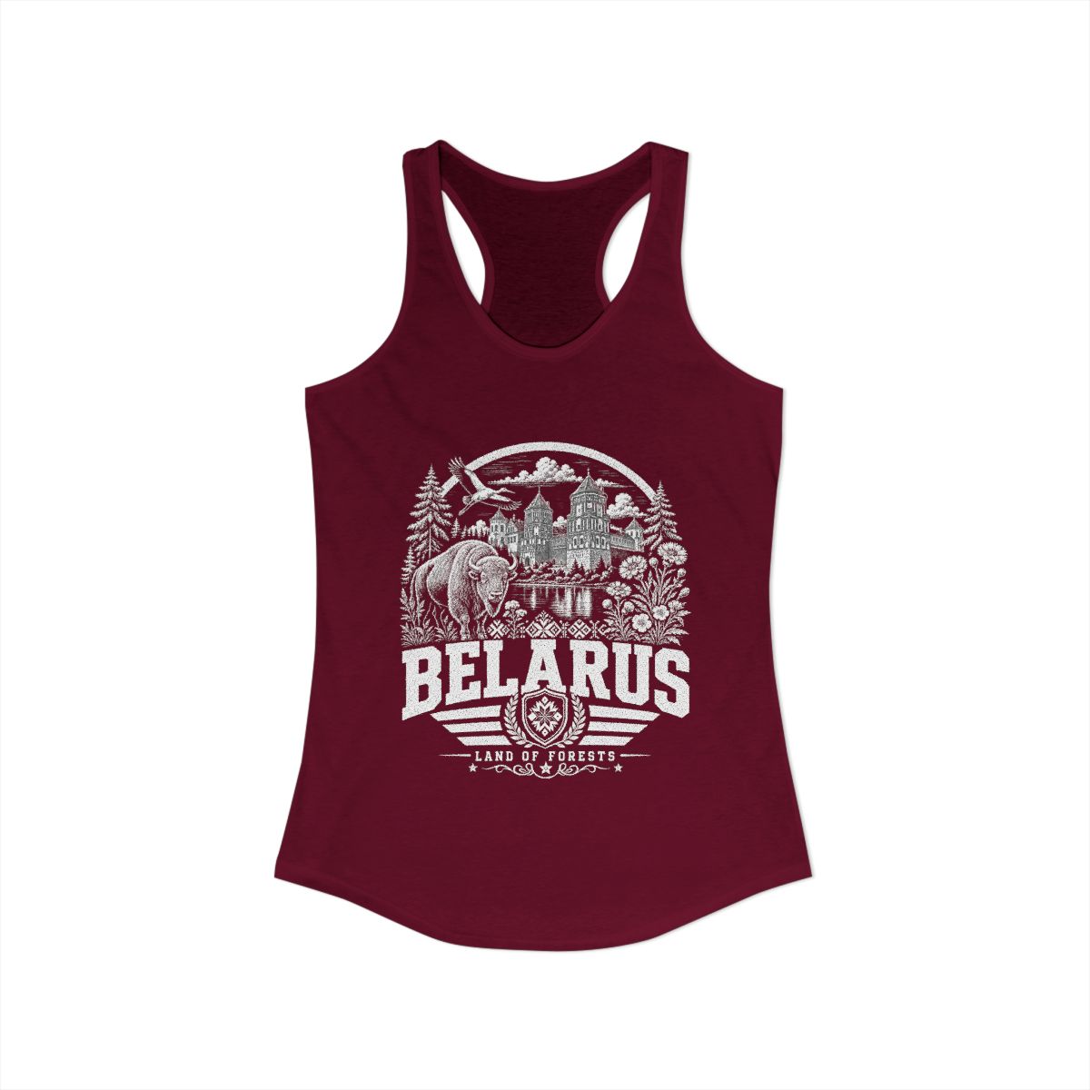 Belarus Women's Tank Top — Solid Cardinal Red (front)