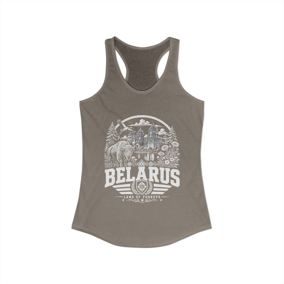 Belarus Women's Tank Top — Solid Warm Gray (front)
