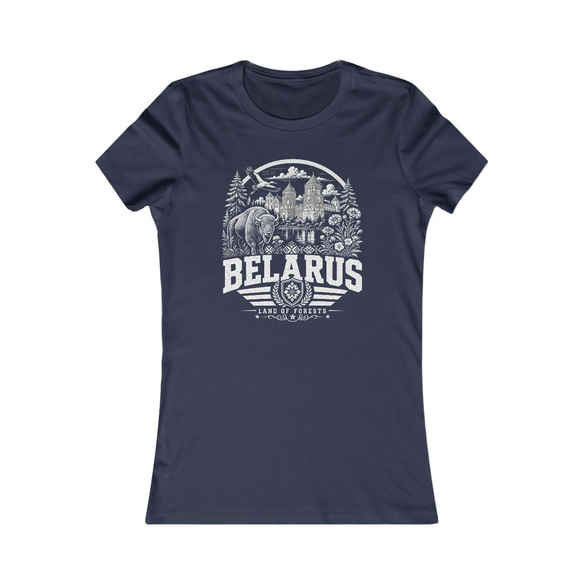 Belarus vintage landmarks women's tee — iconic landmark design | Nameshi Destinations (view 5)