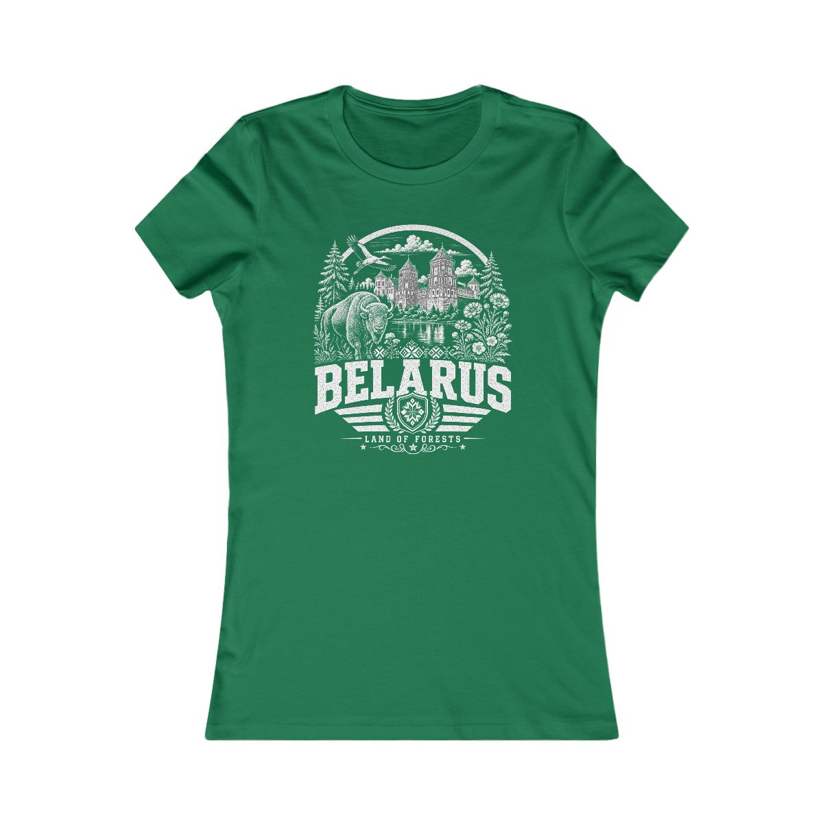 Belarus vintage landmarks women's tee — iconic landmark design | Nameshi Destinations (view 2)