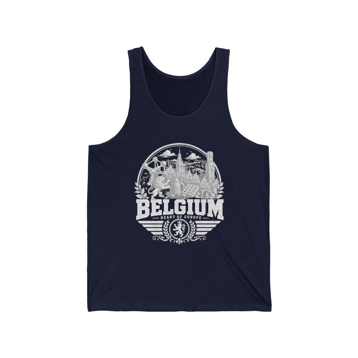 Belgium Men's Tank Top — Navy (front)