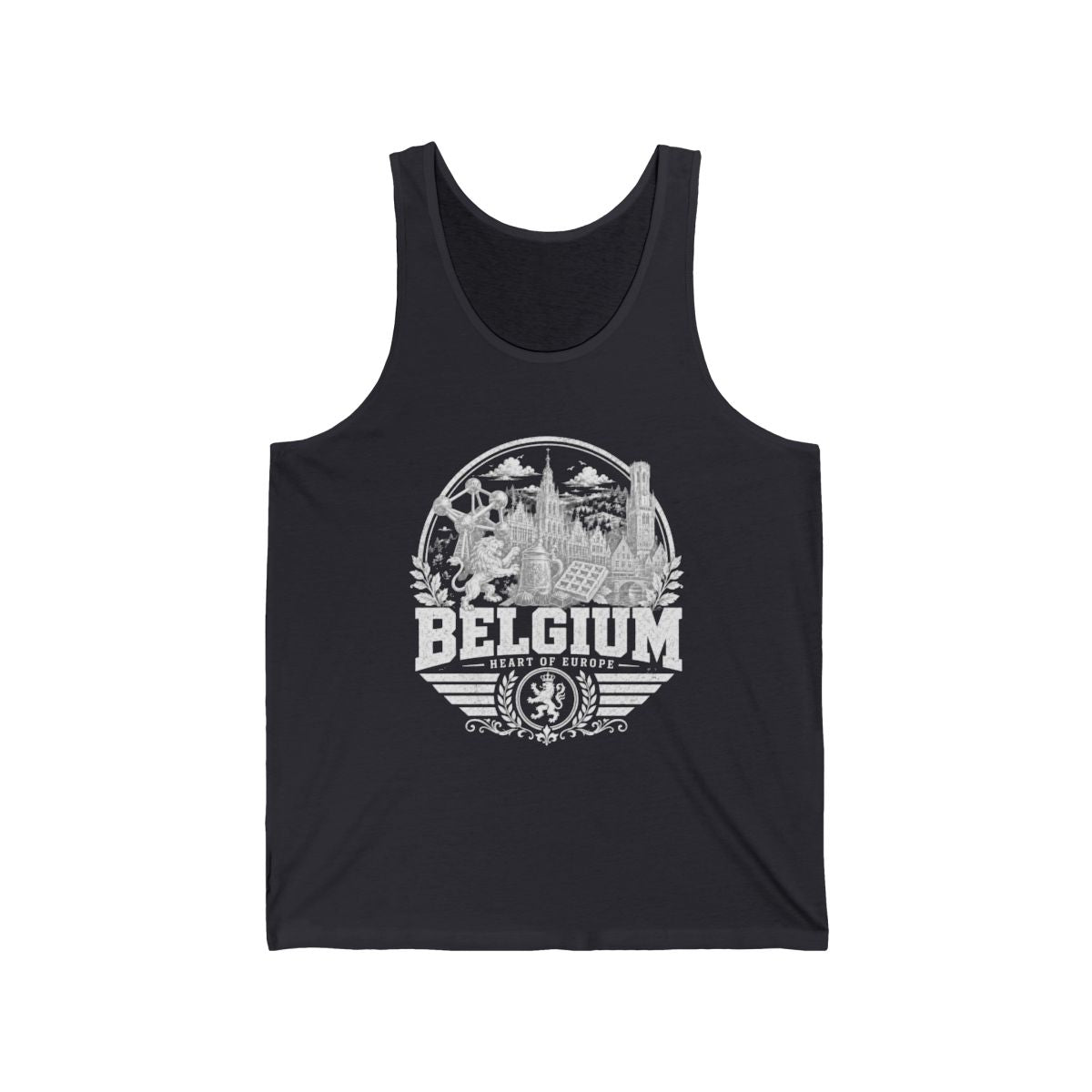 Belgium Men's Tank Top — Dark Grey (front)
