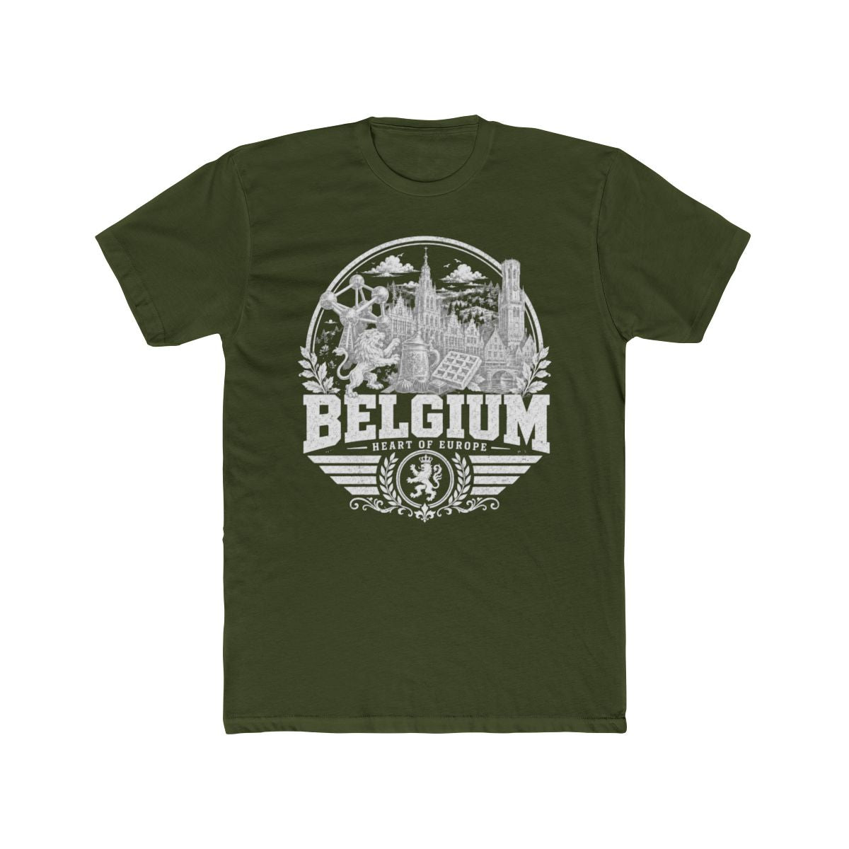 Belgium Men's Tee — Solid Military Green