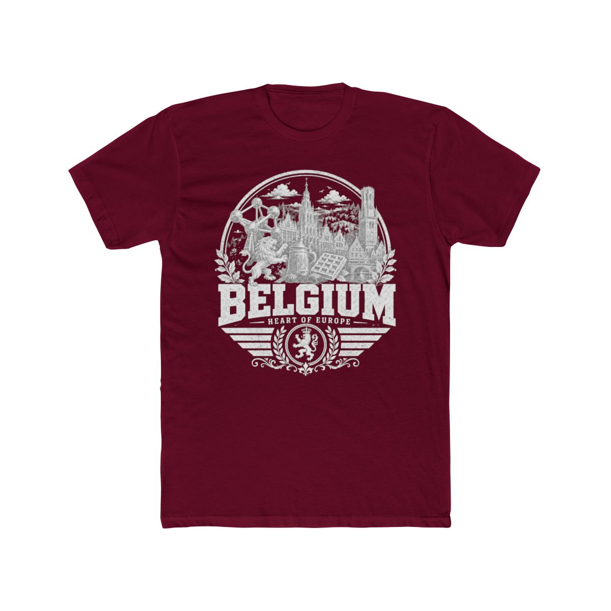 Belgium Men's Tee — Solid Cardinal Red