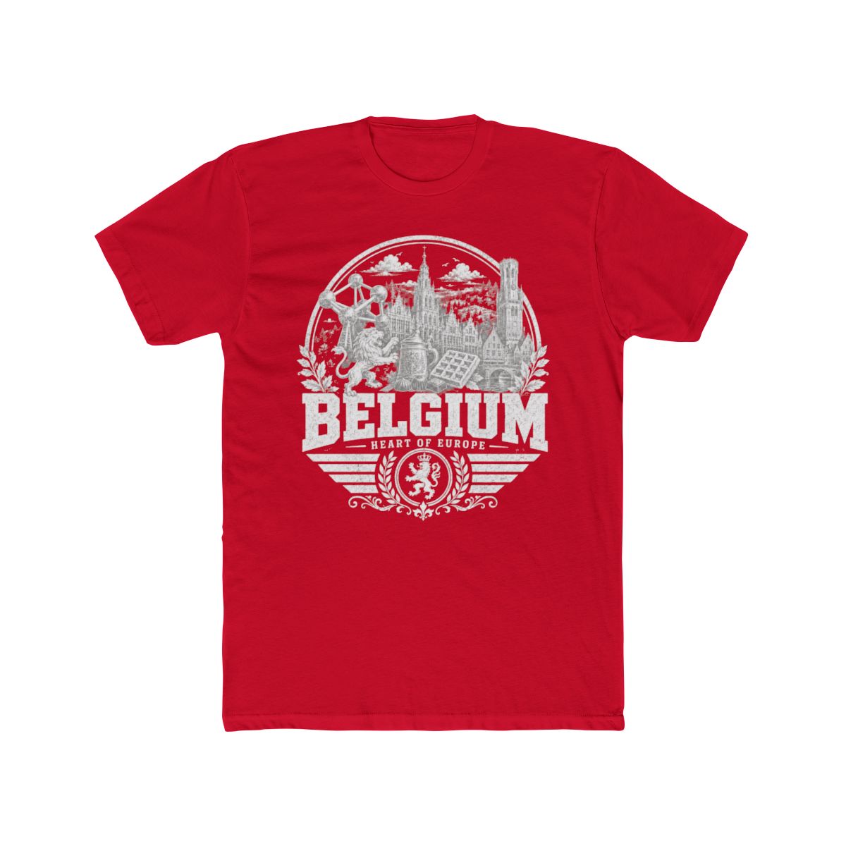 Belgium Men's Tee — Solid Red