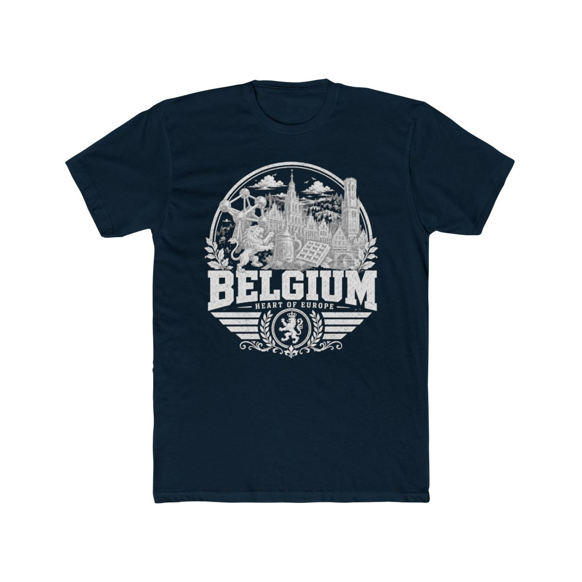 Belgium Men's Tee — Solid Midnight Navy
