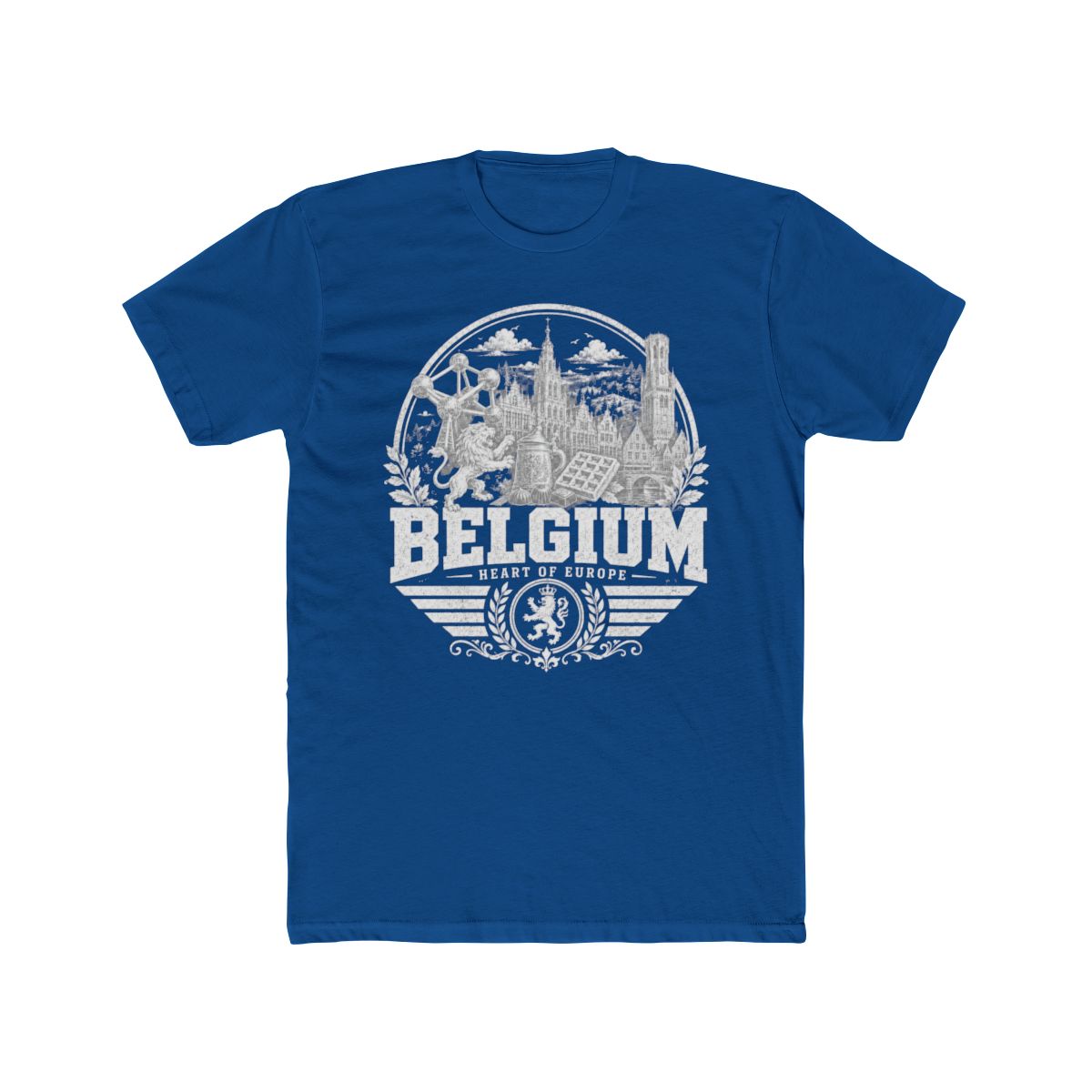 Belgium Men's Tee — Solid Cool Blue