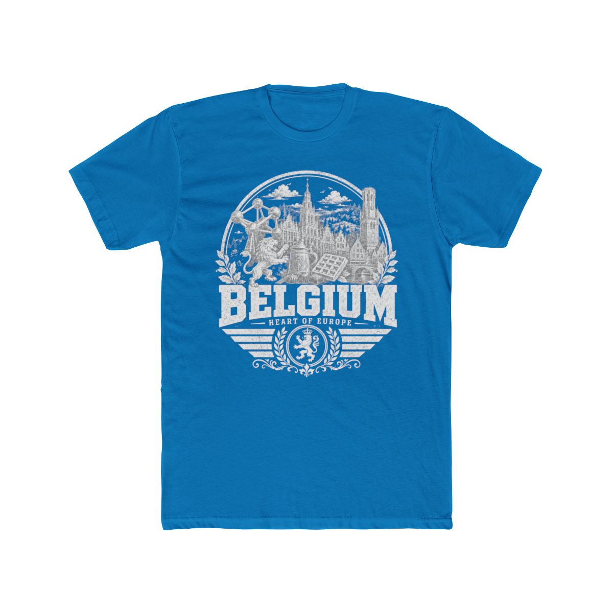 Belgium Men's Tee — Solid Turquoise